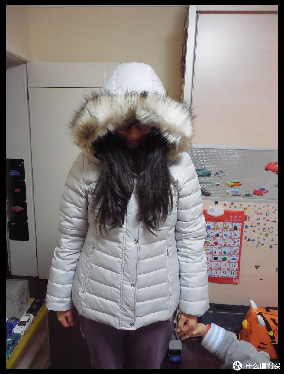 【美亚黑五闪电特价】Nautica 诺帝卡 Short Down Coat with Fur-Trim Hood 女士短款羽绒服