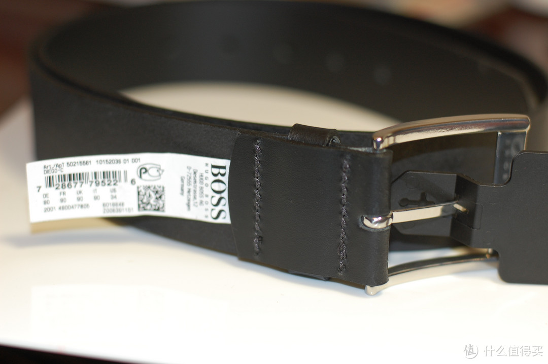 皮带真人秀：Hugo Boss Diego Square-Buckle Belt 黑色方扣宽皮带