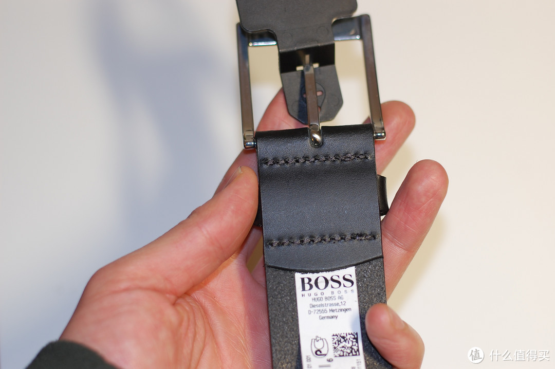 皮带真人秀：Hugo Boss Diego Square-Buckle Belt 黑色方扣宽皮带