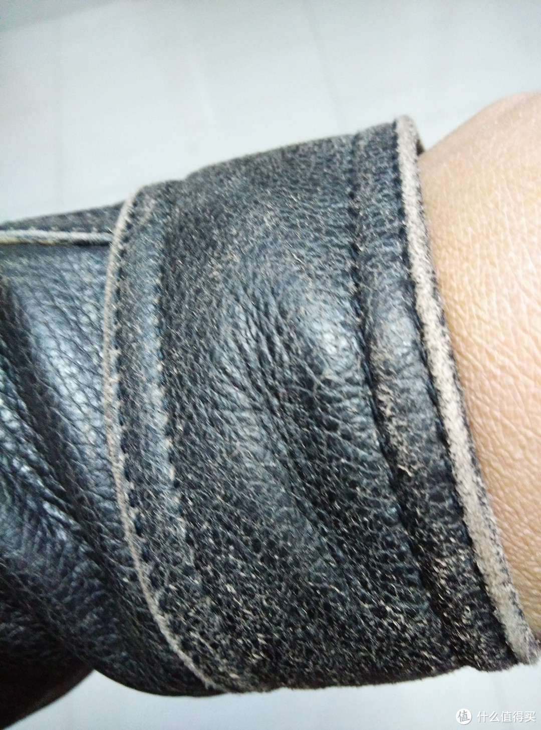 Black Rivet Leather Faded-Seam Cycle Jacket 男款皮衣