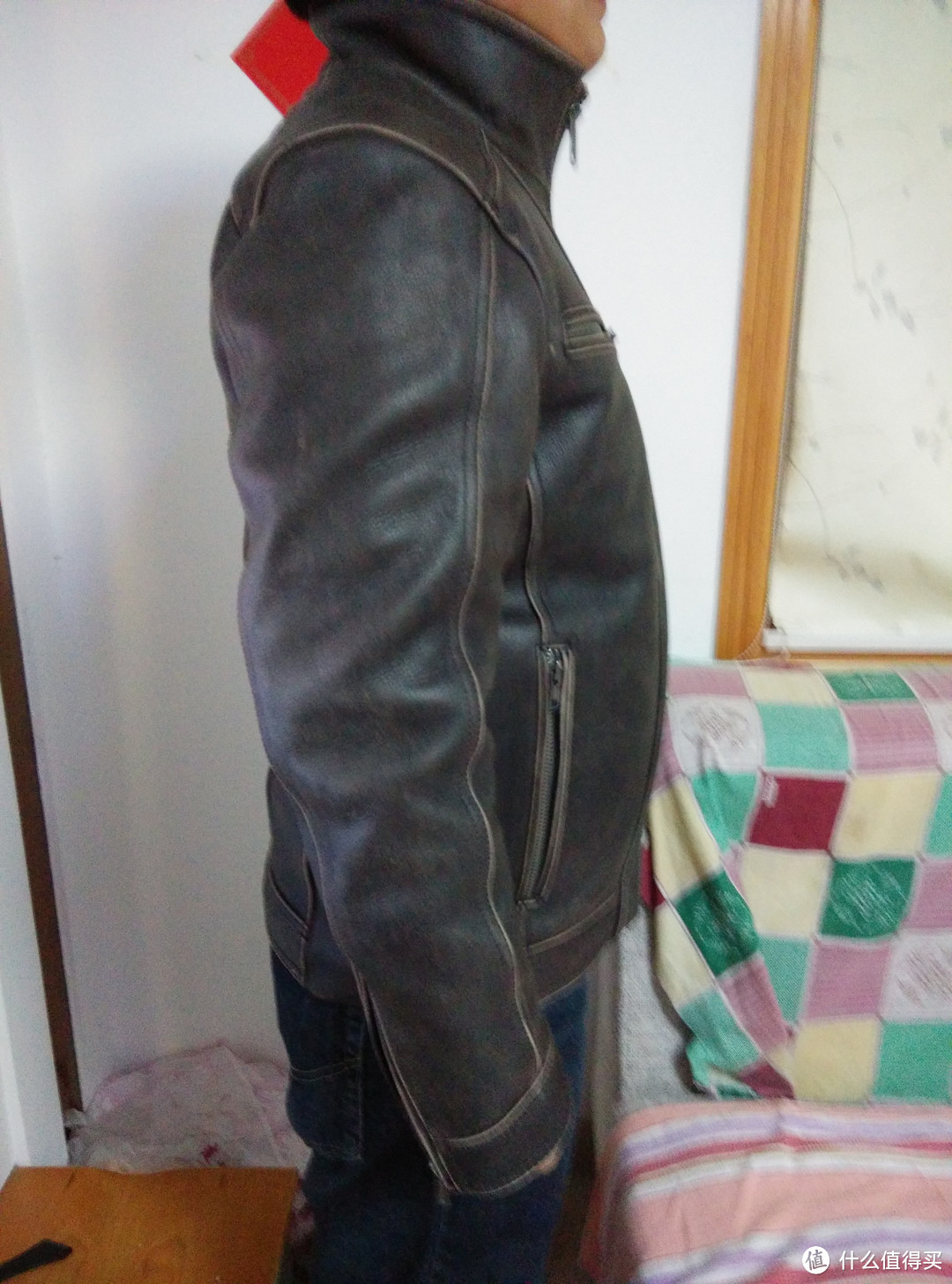 Black Rivet Leather Faded-Seam Cycle Jacket 男款皮衣