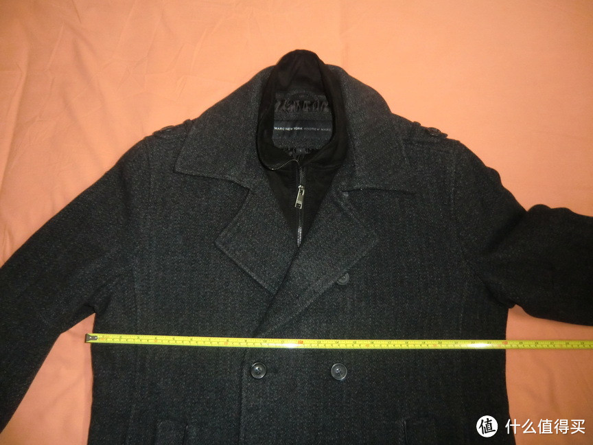 Marc New York Hayes Herringbone Double-Breasted Pea Coat 男款羊毛大衣