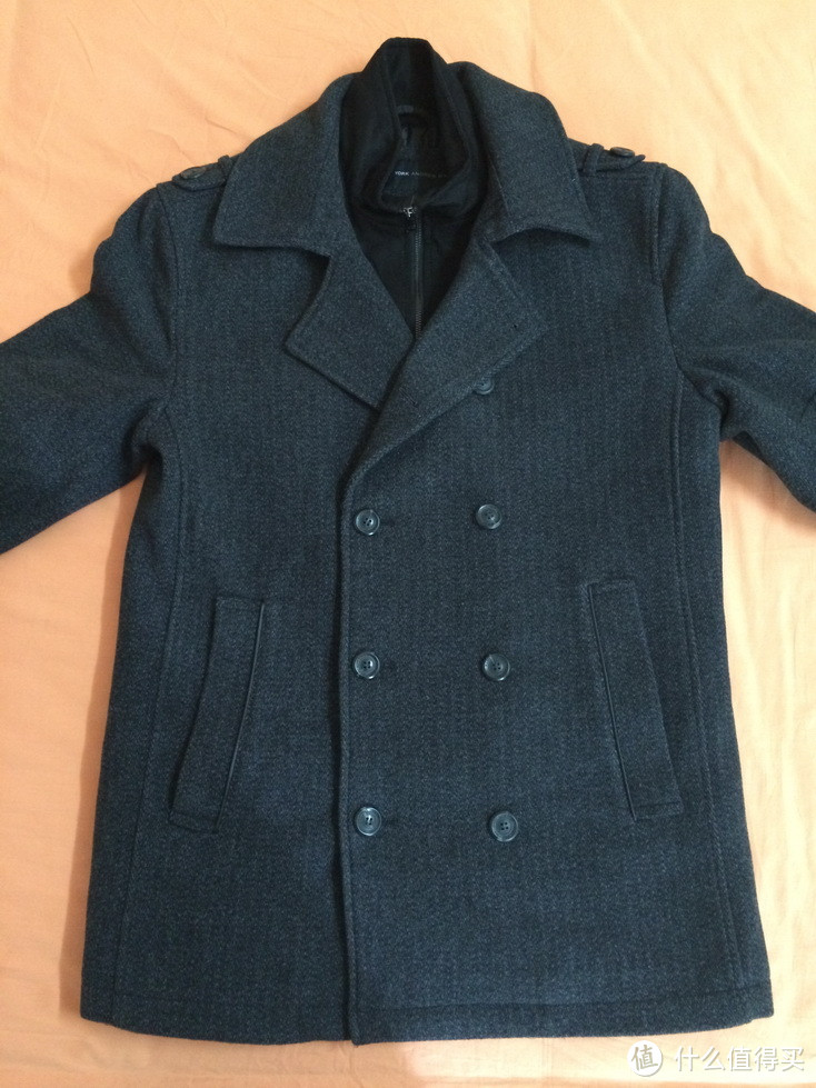 Marc New York Hayes Herringbone Double-Breasted Pea Coat 男款羊毛大衣