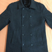 Marc New York Hayes Herringbone Double-Breasted Pea Coat 男款羊毛大衣