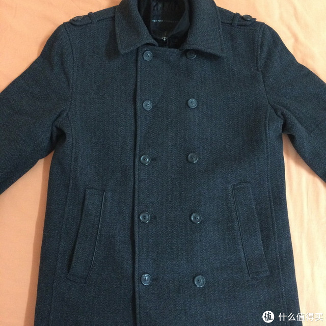 Marc New York Hayes Herringbone Double-Breasted Pea Coat 男款羊毛大衣