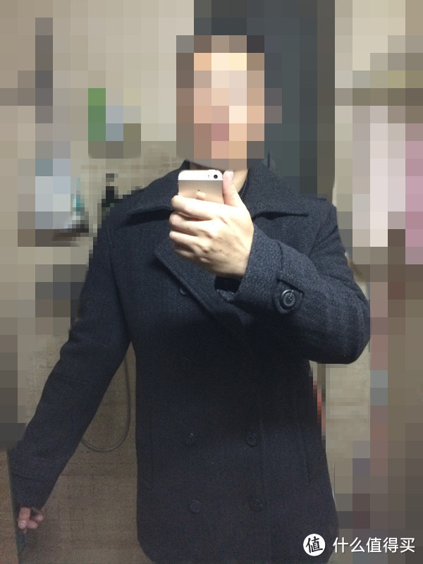 Marc New York Hayes Herringbone Double-Breasted Pea Coat 男款羊毛大衣