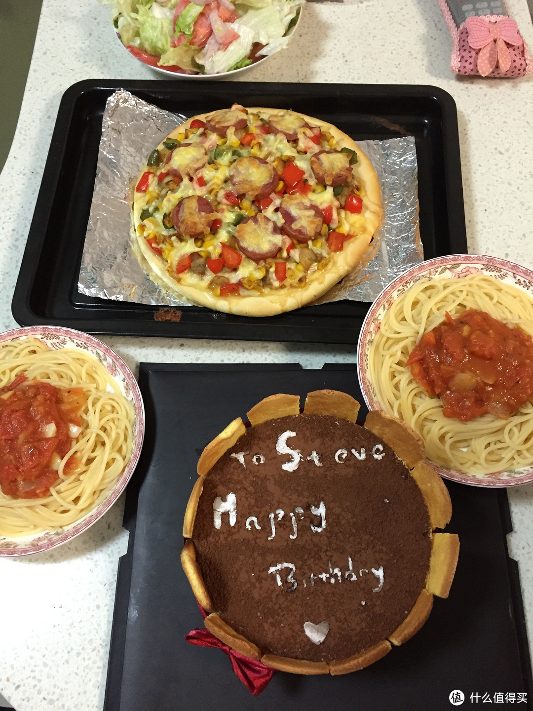 一天时间准备的生日餐，提拉米苏+披萨+意大利面