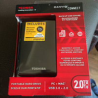 美亚直邮14天 到手：TOSHIBA 东芝 Connect 2.5寸 2T 移动硬盘