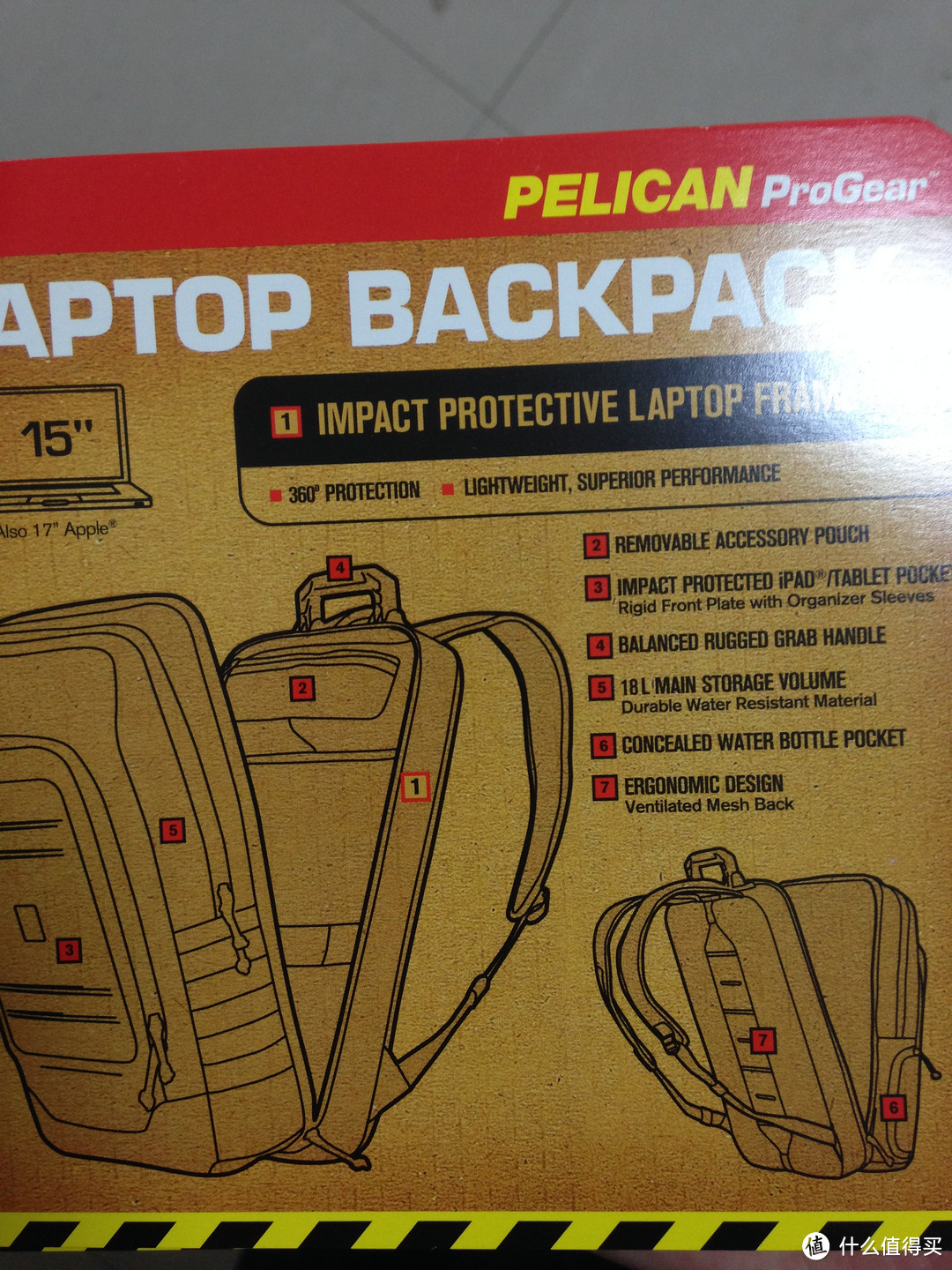 Pelican 派力肯 Products OU1050-0003-111 ProGear Lite 双肩电脑包