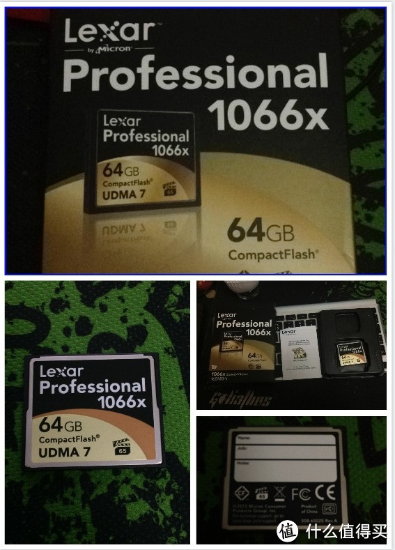 两个64G的胖子+黑卡加成：Lexar 雷克沙 Professional 1066x 64GB CF卡