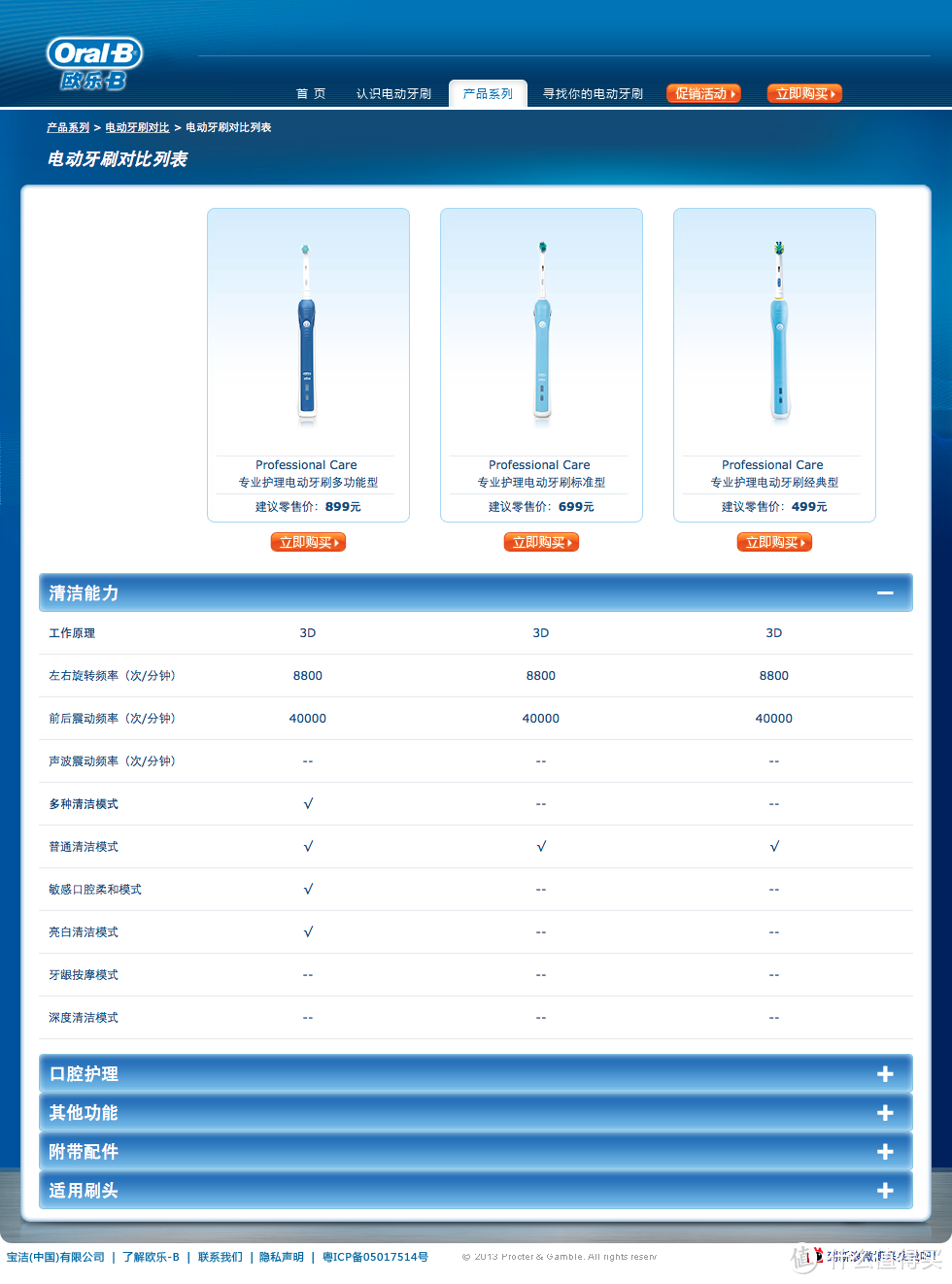 电动牙刷之Oral-B 欧乐-B选购攻略