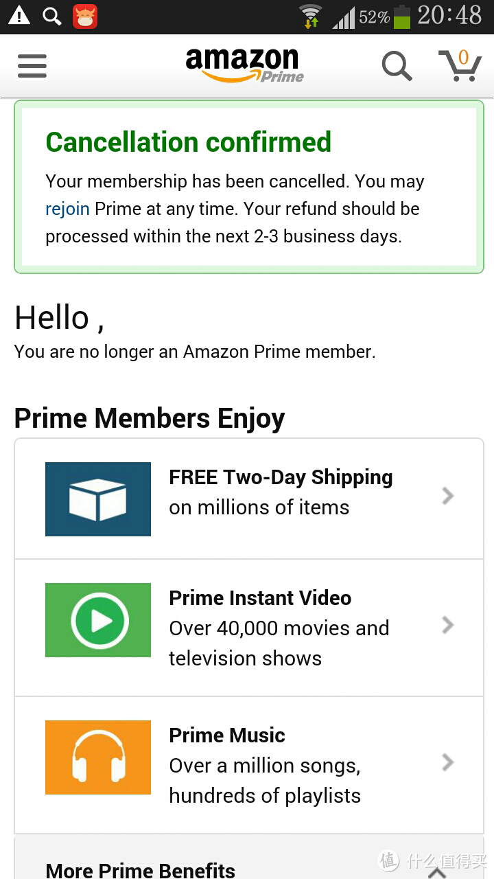 Amazon Prime 79美元服务费退款操作教程更新最简单的解决方式 金融服务 什么值得买