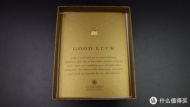 情人节小礼物：Dogeared Reminder "Good Luck" Elephant Pendant Necklace 项链