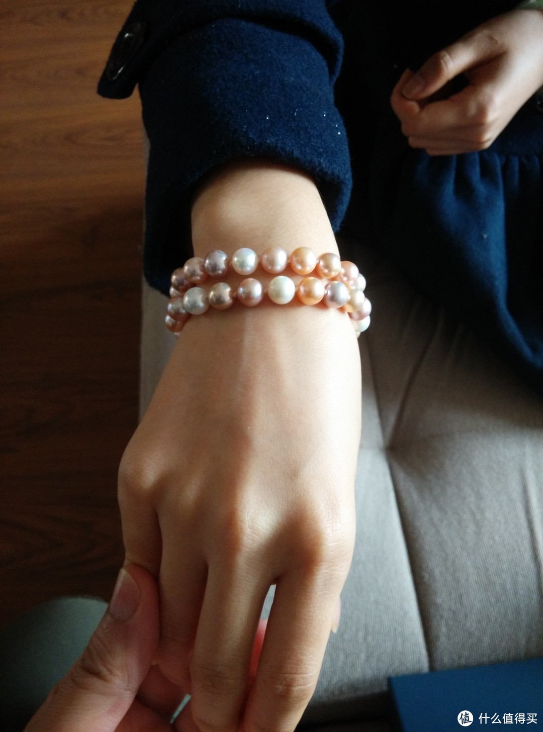 准时的礼物&迟到的晒单：BlueNile14k 白金双串粉色淡水养珠手链