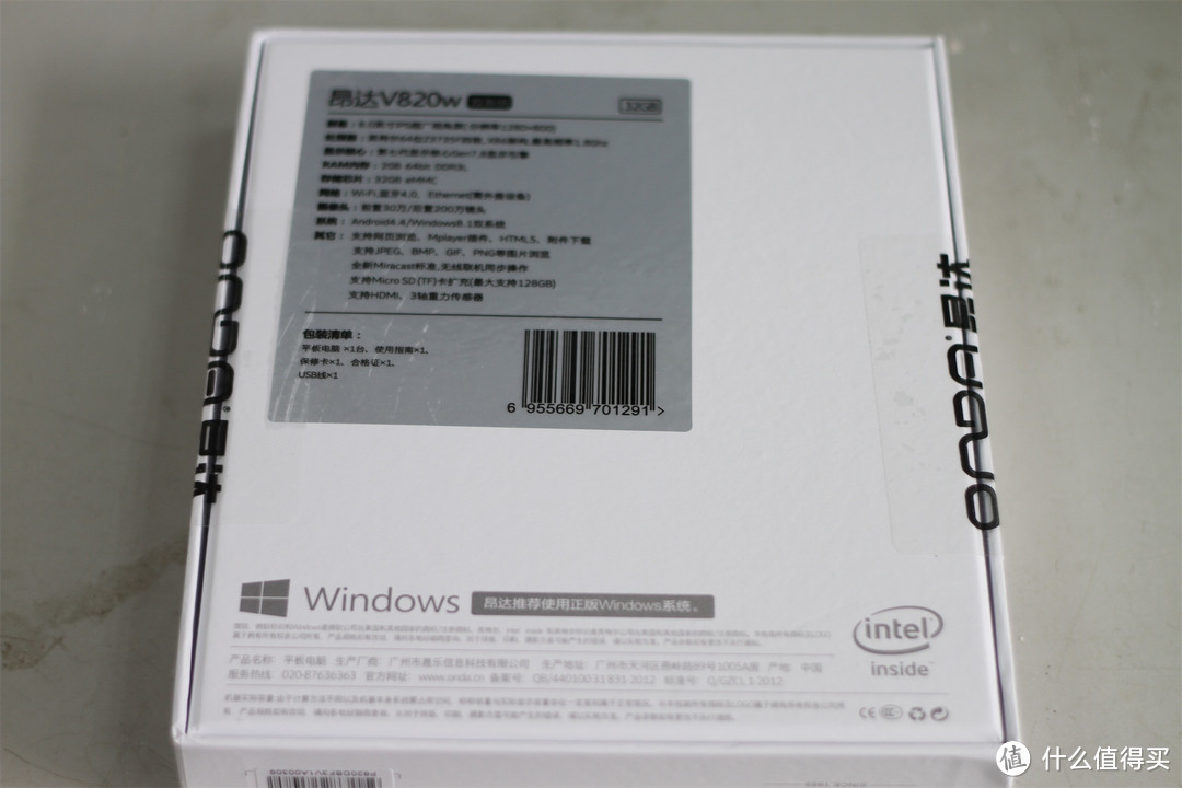 简单开箱，简单使用，简单吐槽：Onda 昂达 V820w 双系统 WIFI 32GB 8英寸 Win8平板电脑