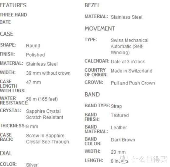 手表详细信息