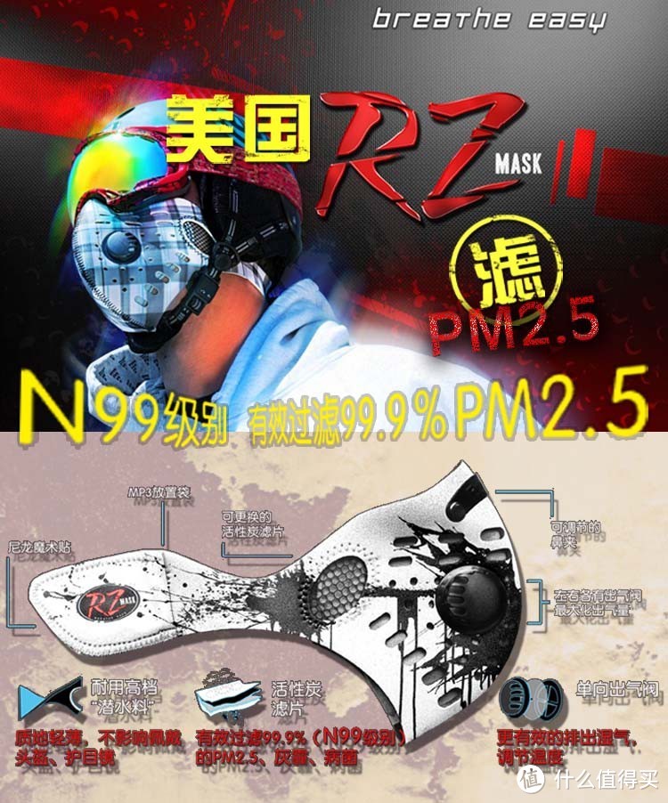 中亚入手 RZ MASK 美国专业级骑行口罩