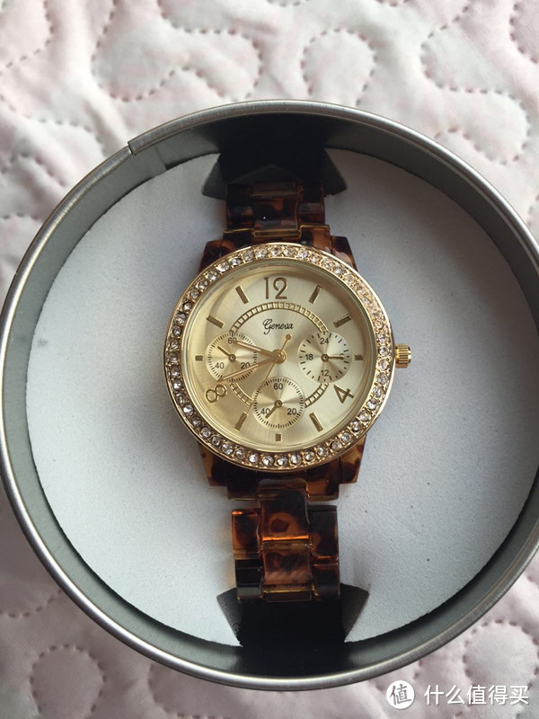 给妈妈买的手表：Geneva 日内瓦 2381-Gold/Tort-GEN  女款时装腕表