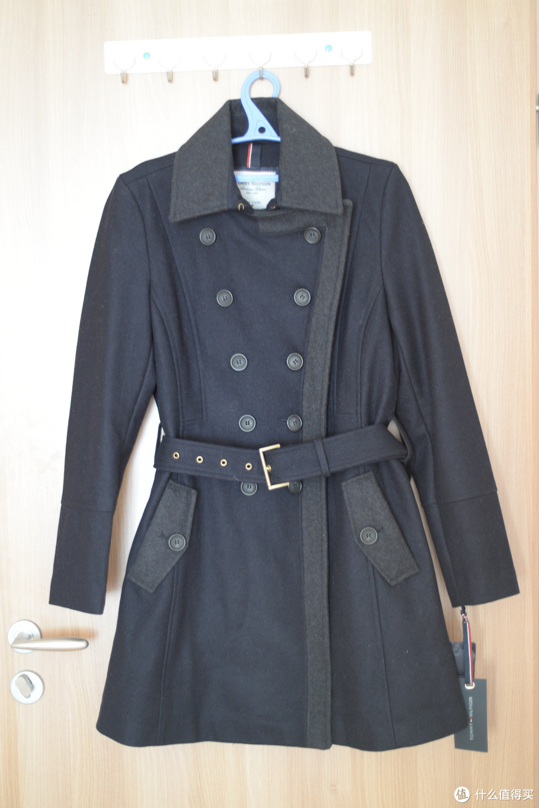 二货女王范的羊毛大衣：Tommy Hilfiger Wool Double-Breasted Coat