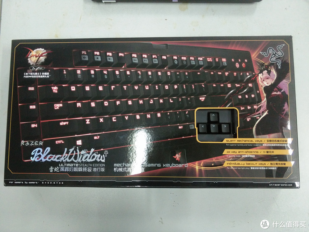 要的就是那一抹骚红：RaZER 雷蛇 BlackWidow 黑寡妇蜘蛛终极潜行版DNF珍藏版 机械键盘