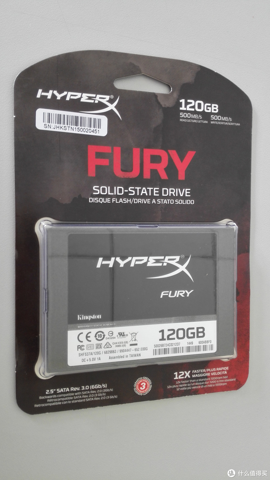 京东入手Kingston 金士顿 HyperX Fury系列 120G SATA3 SSD固态硬盘，五年老本继续飞