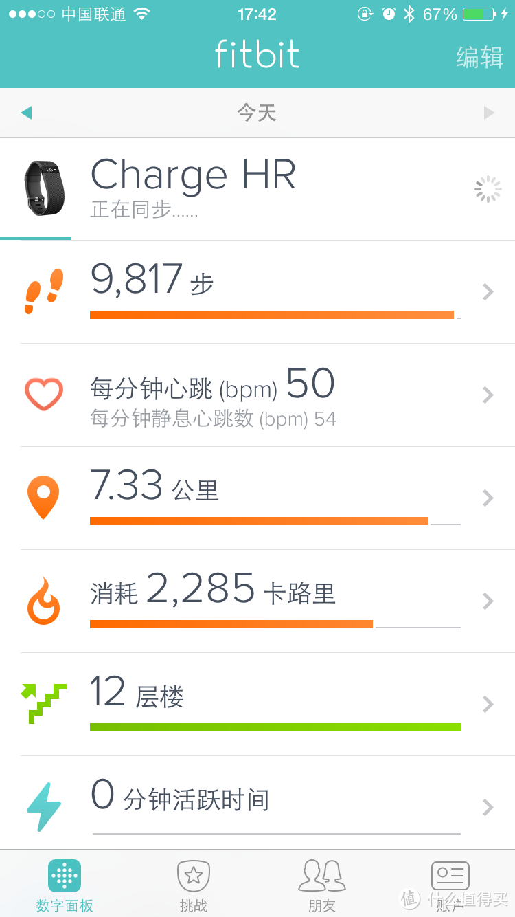 健康数据管理者：美亚入手Fitbit Charge HR 智能手环