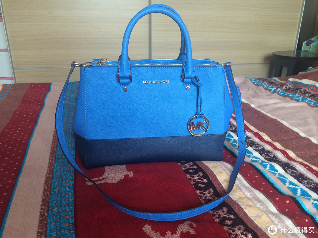 买你怎么那么难：MICHAEL Michael Kors Sutton Medium Colorblock Satchel 蓝黑拼色杀手包中号