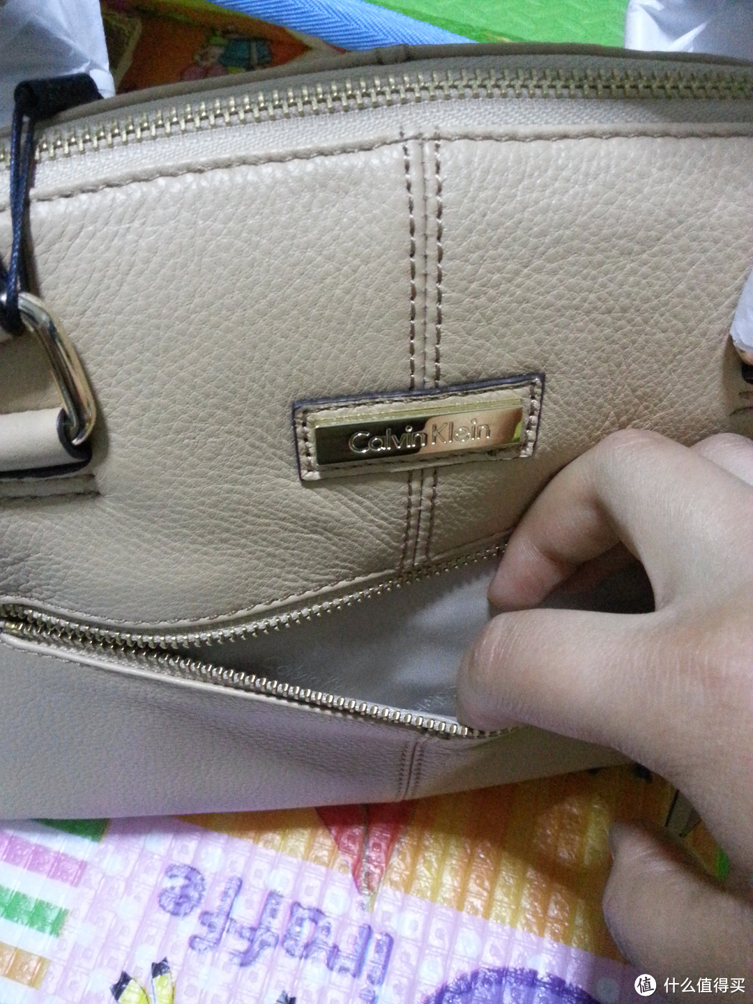 Calvin Klein Key Item Pebble Leather Satchel 女款真皮手提包