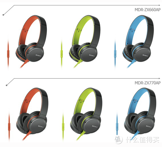 缤纷色彩精巧设计：SONY 索尼 推出 MDR-ZX770AP和MDR-ZX660AP头戴耳机