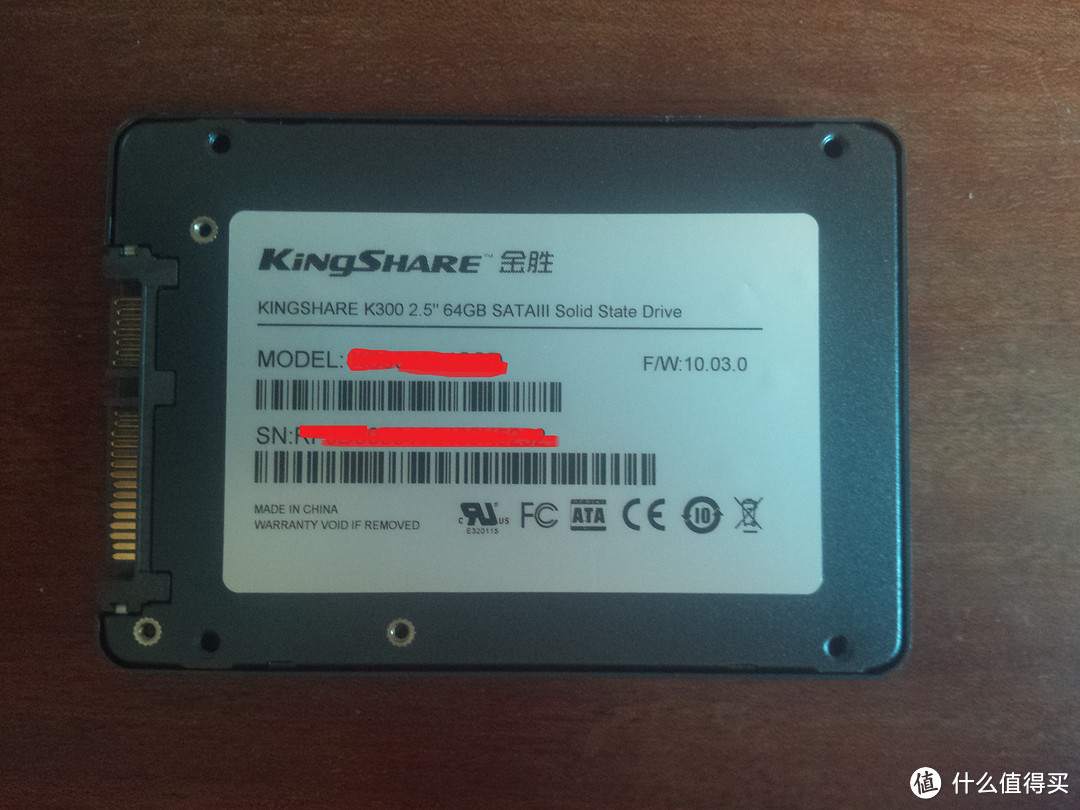 惠普老本CQ32-107TX升级 Kingshare 金胜 K300系列 64G 2.5英寸SATA-3 SSD固态硬盘