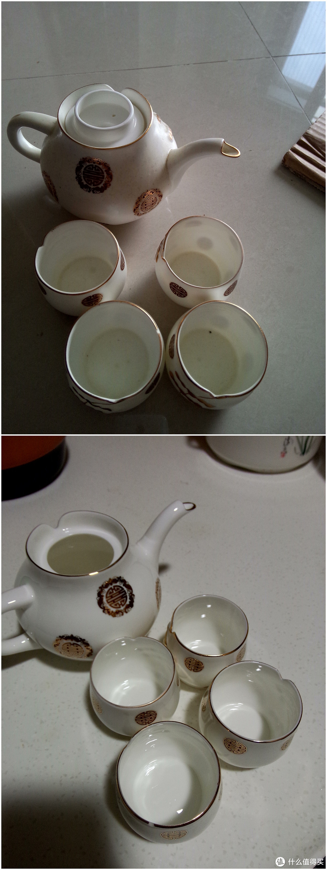 茶壶和茶杯，油渍原理同上