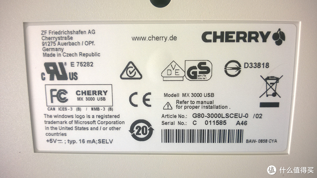 Cherry 樱桃 G80-3000LSCEU-0 机械键盘和 JM-0300 鼠标开箱体验