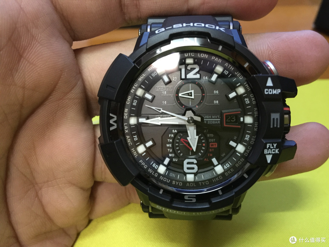casio卡西欧 g-shock gw-a1100-1a 电波运动石英男表 开箱