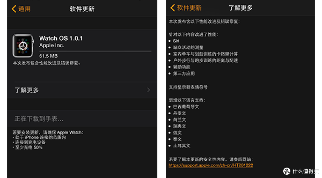 小修小补:Apple 苹果 为Apple Watch 推送 Watch OS 1.0.1版系统更新