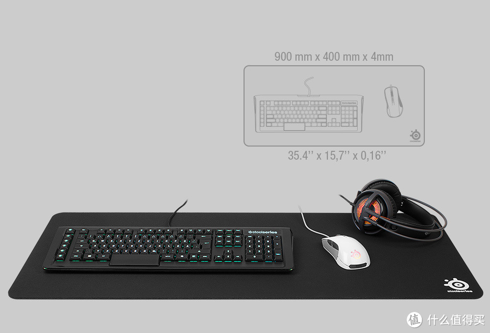 覆盖整个桌面：SteelSeries 赛睿 发布 超大号QcK XXL鼠标垫