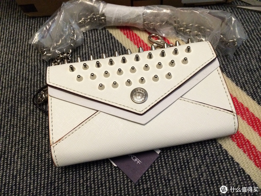 防狼出街神器 REBECCA MINKOFF Mini Wallet On A Chain 真皮迷你铆钉手包