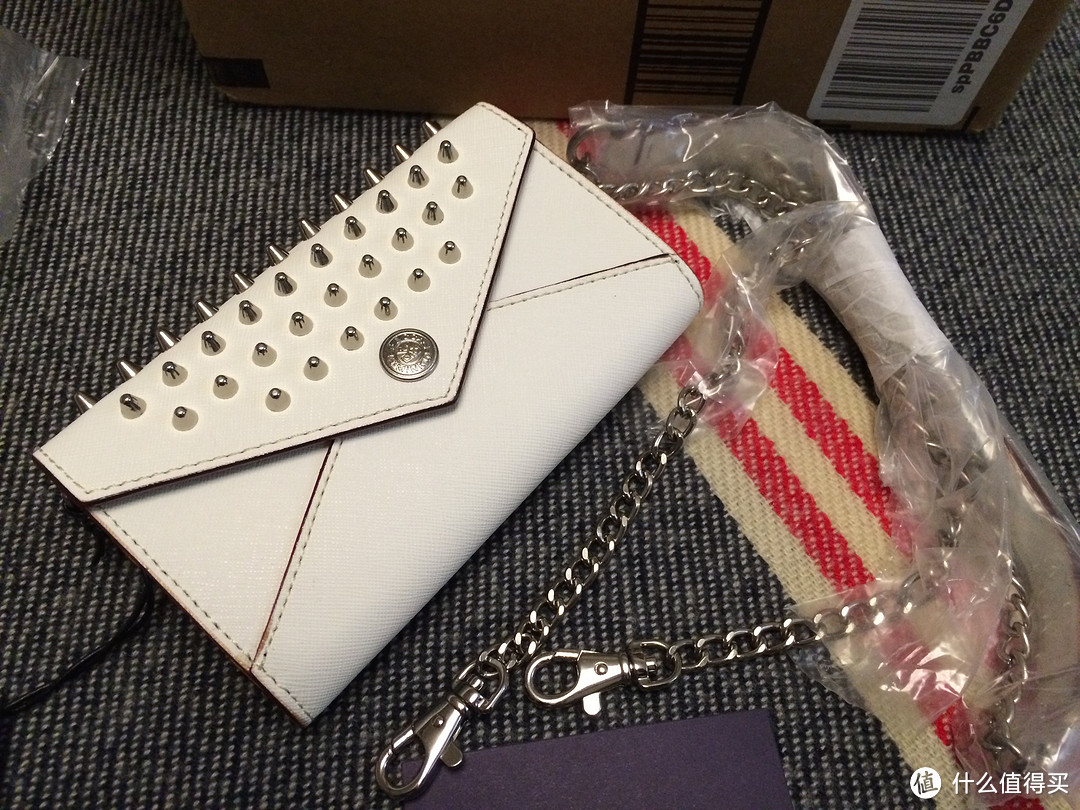 防狼出街神器 REBECCA MINKOFF Mini Wallet On A Chain 真皮迷你铆钉手包