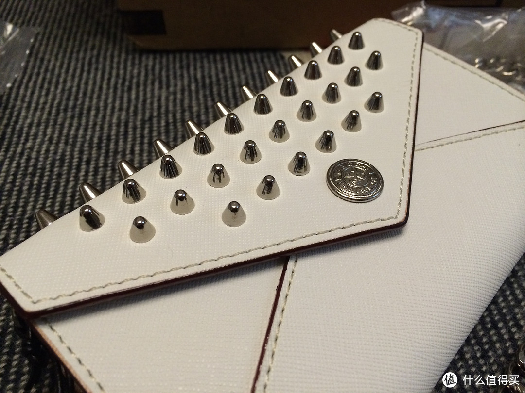 防狼出街神器 REBECCA MINKOFF Mini Wallet On A Chain 真皮迷你铆钉手包