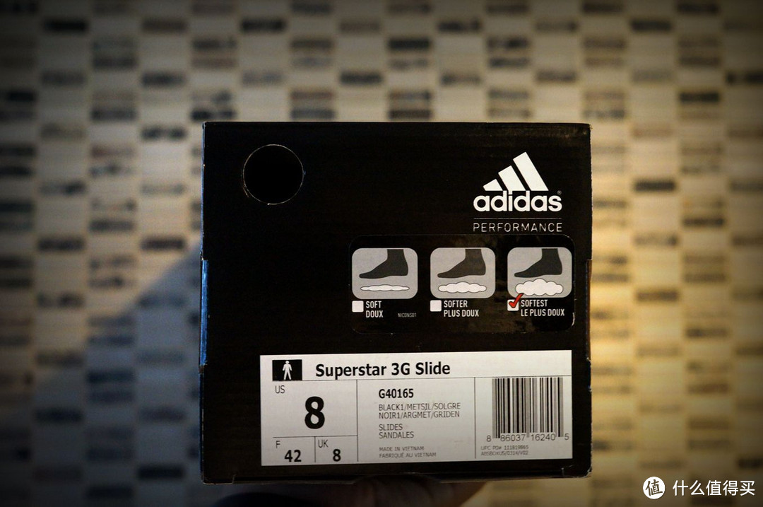 在海绵上行走：adidas阿迪达斯 Superstar 3G Slide银黑色拖鞋 开箱