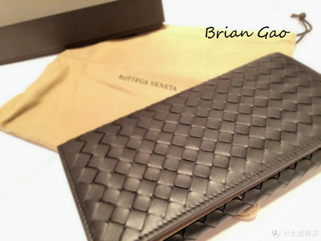 Bottega Veneta 男士新款 黑色双面小牛皮编织长夹 156819