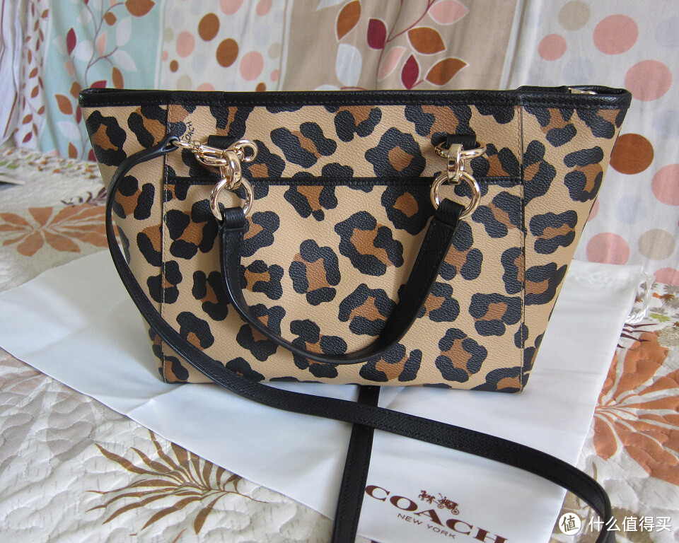 COACH 蔻驰 Ocelot Mini Ellis Tote 豹纹皮革迷你手提包