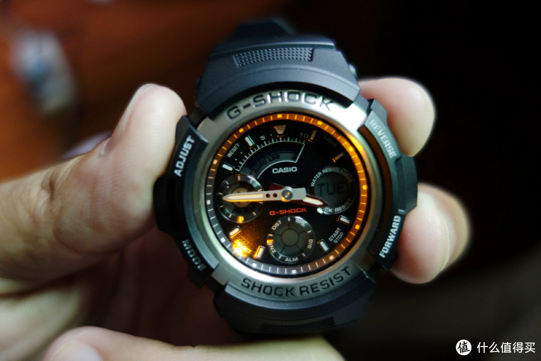 CASIO 卡西欧 G-SHOCK 系列双显石英男表 AW-590-1A