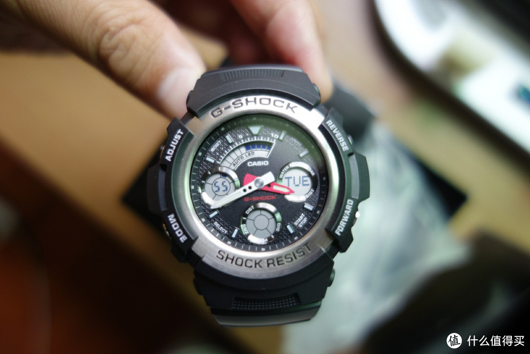 CASIO 卡西欧 G-SHOCK 系列双显石英男表 AW-590-1A