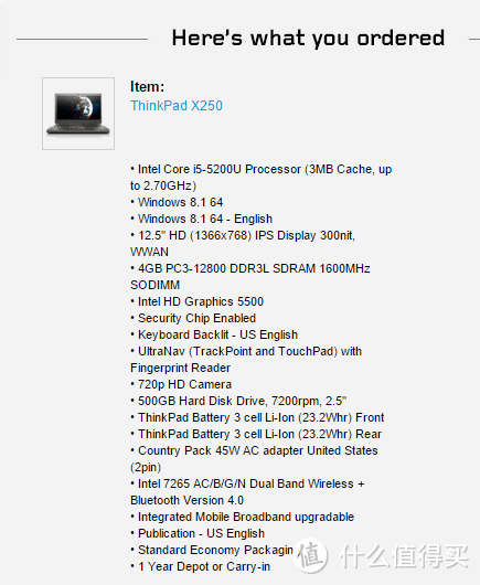 美行代购Thinkpad X250笔记本电脑