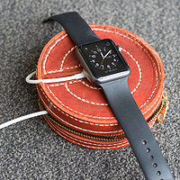 皮艺爱好者DIY染色植鞣皮Apple Watch充电包