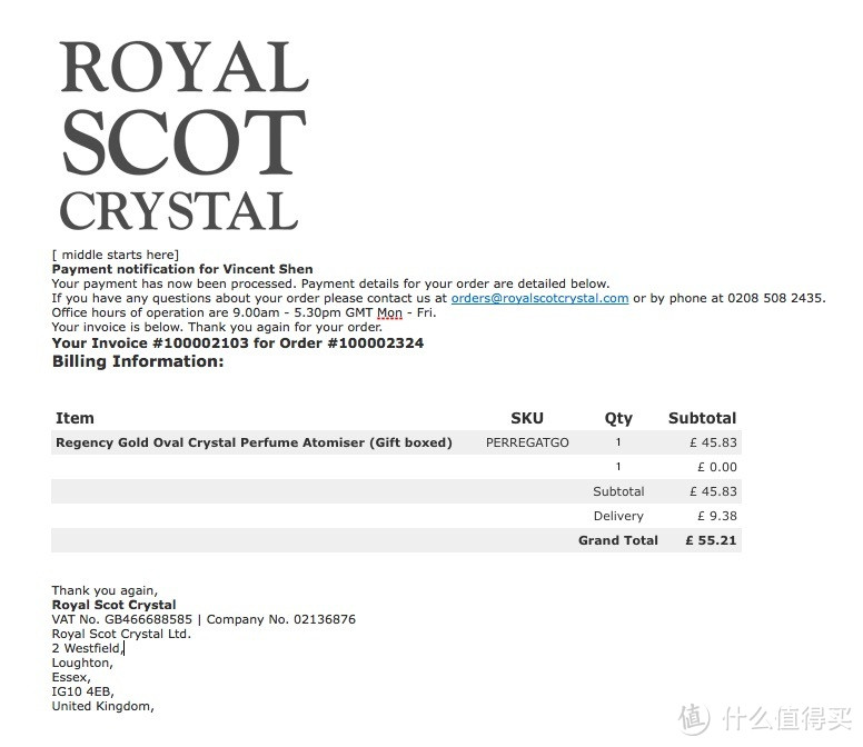 来自英国的手工切割水晶香水瓶：Royal Scot Crystal