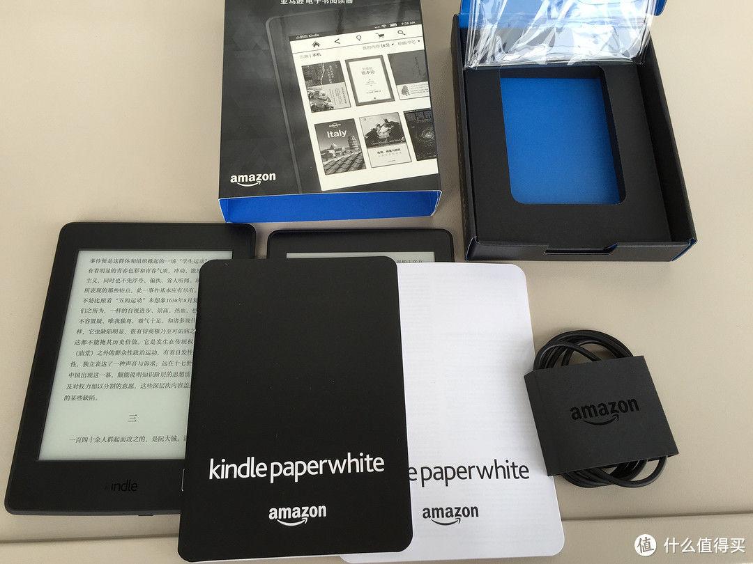 Kindle Paperwhite3 开箱附与kindle Voyage 简单对比 电子书阅读器 什么值得买