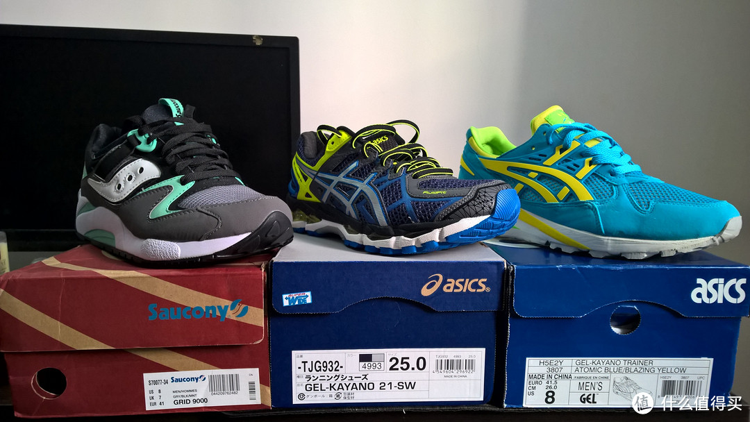 Boom！Boom！Boom！Asics 亚瑟士 Kayano21、Kayano Trainer 和 Saucony 索康尼 Grid 9000 跑鞋三连弹