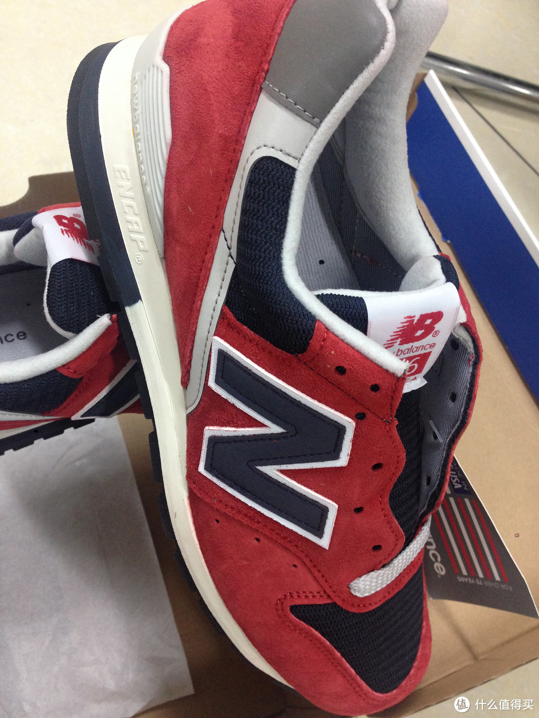 美产new balance 996 ×J.crew 红黑配色款复古运动鞋 M996JC4