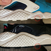 耐克 HUARACHE RUN跑鞋外观对比(鞋底|鞋舌|气垫|鞋盒)